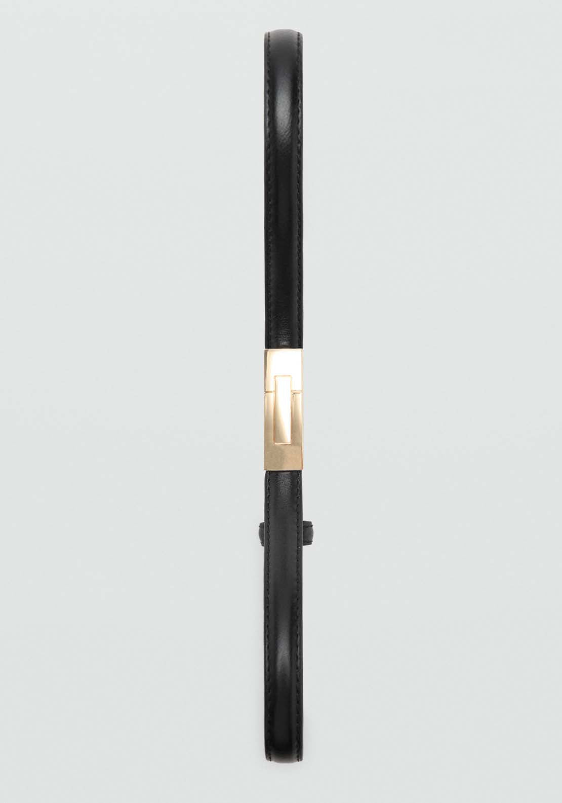 Mango Thin belt with metal buckle - Black 4 Shaws Department Stores