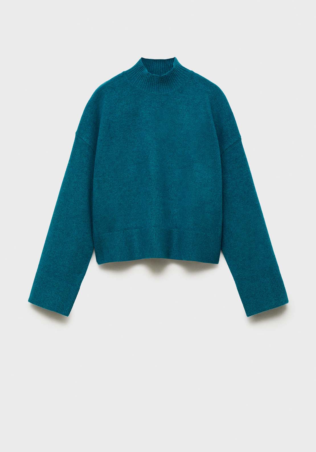 Mango Perkins neck knitted sweater - Green 8 Shaws Department Stores