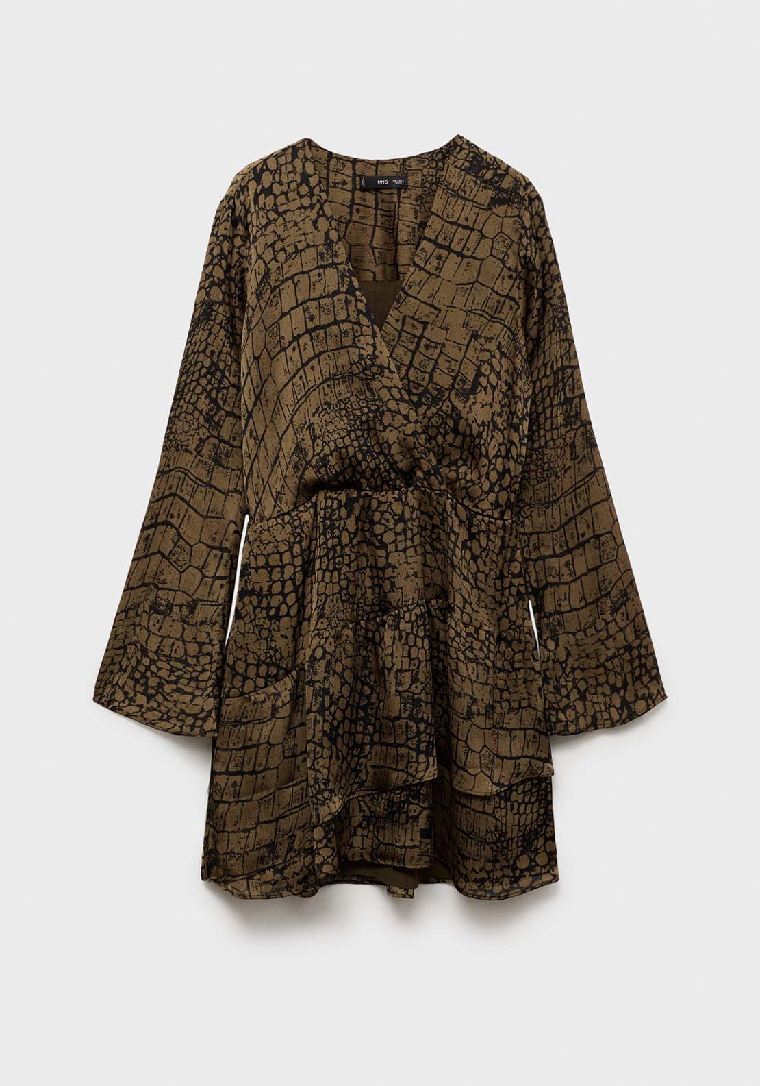 Mango Animal print ruffle dress - Brown 8 Shaws Department Stores