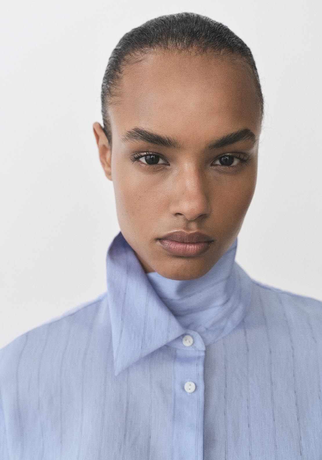 Mango Stripe-print shirt - Medium Blue 3 Shaws Department Stores