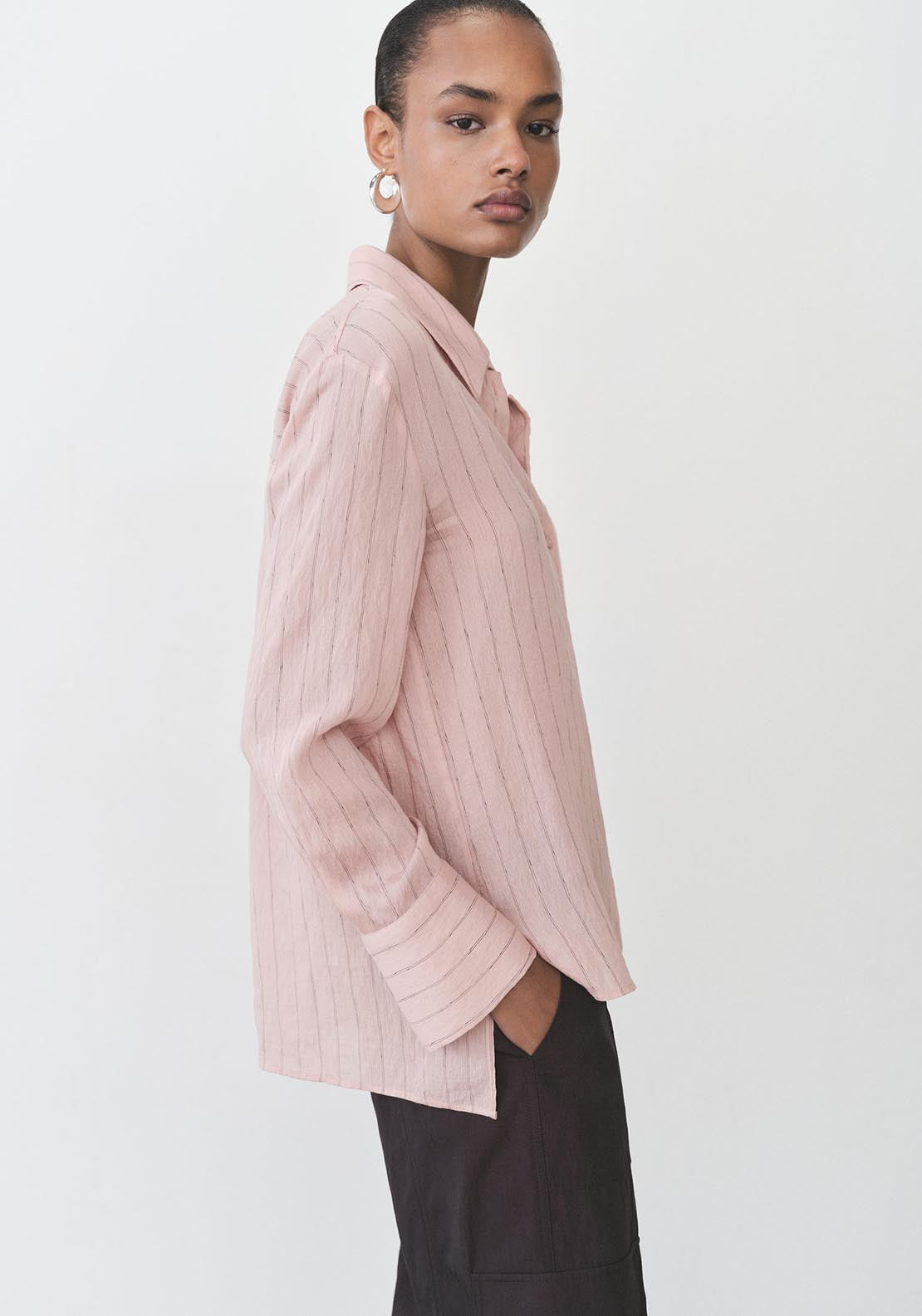Mango Stripe-print shirt - Pink 1 Shaws Department Stores
