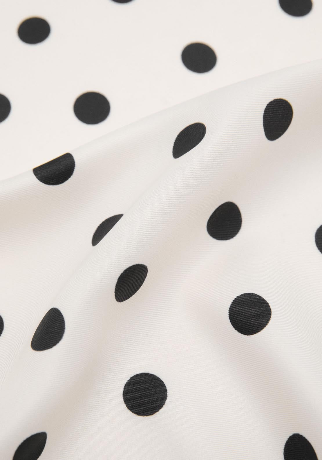 Mango Polka Dot Satin Scarf - Light Beige 2 Shaws Department Stores