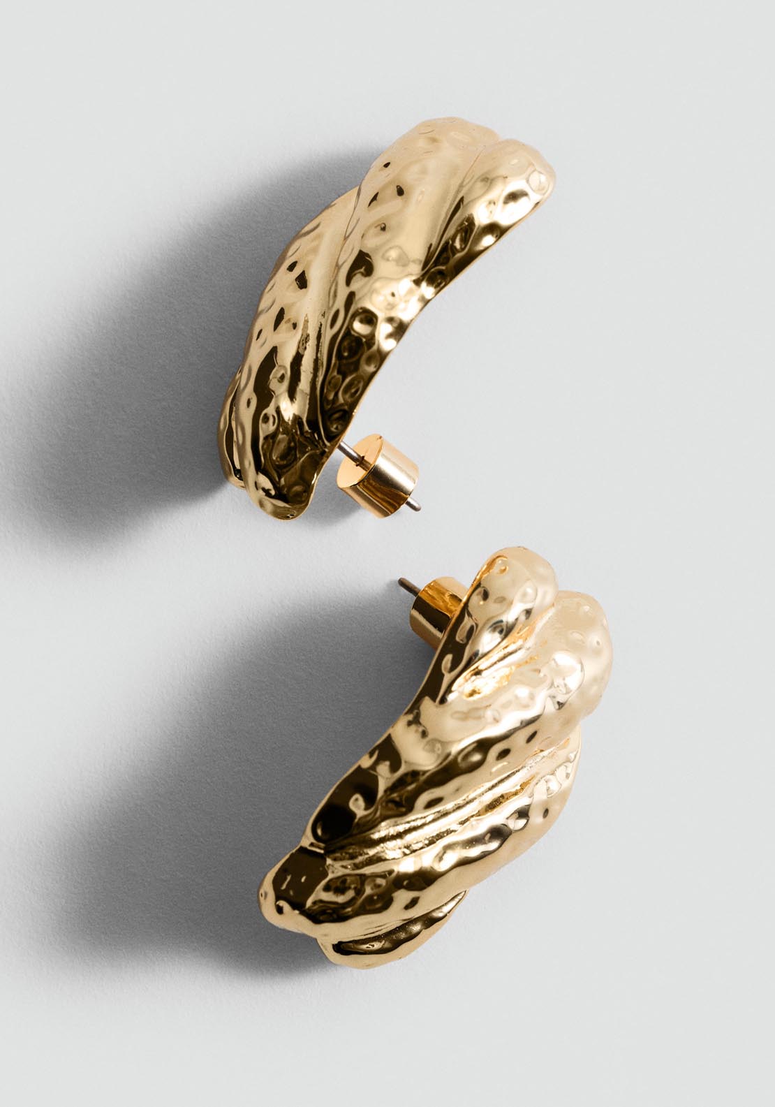 Mango Textured-relief earrings - Gold 2 Shaws Department Stores