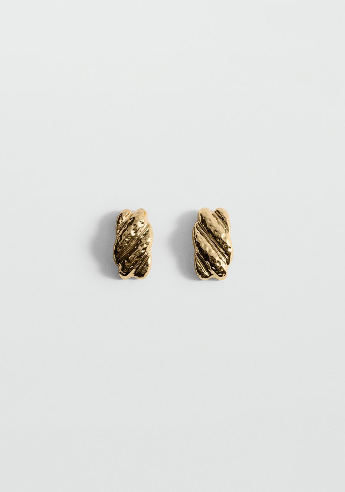 Mango Textured-relief earrings - Gold 1 Shaws Department Stores