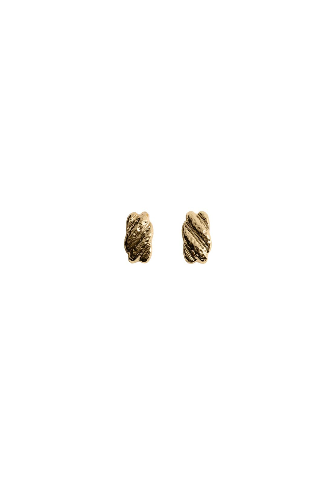 Mango Textured-relief earrings - Gold 3 Shaws Department Stores