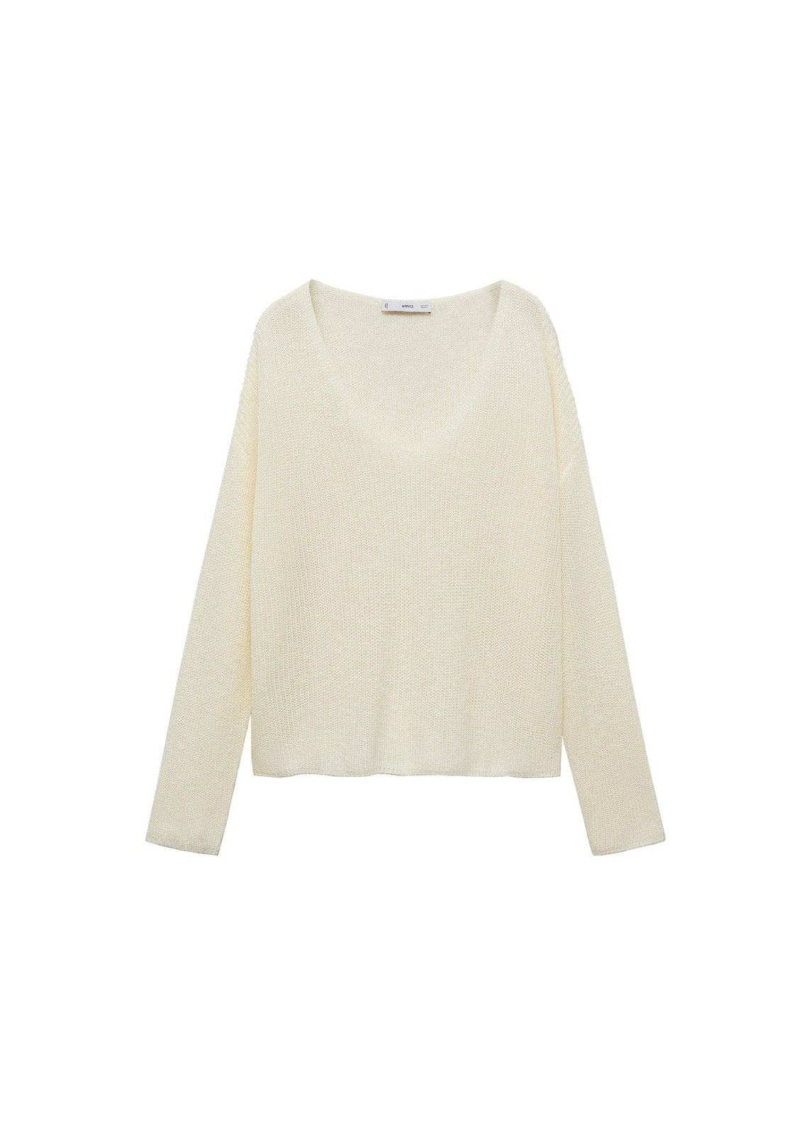 Mango V-neck knit sweater - Light Beige 4 Shaws Department Stores