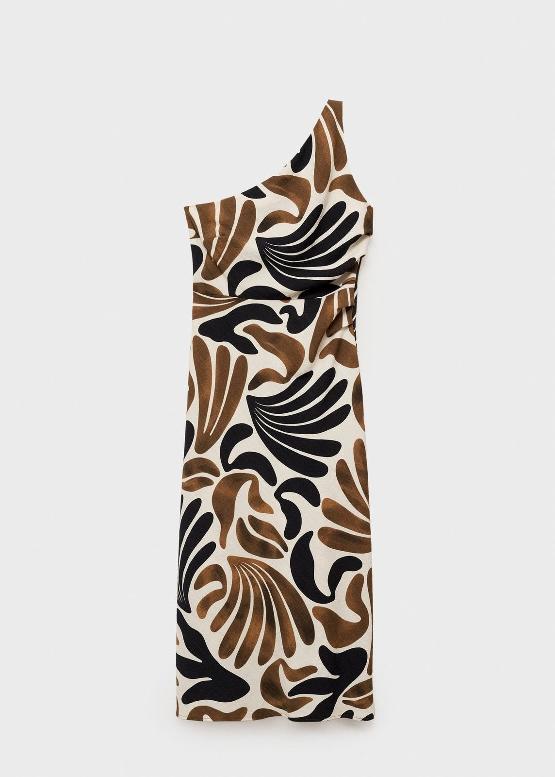 Mango Abstract leaf print dress - Brown 5 Shaws Department Stores