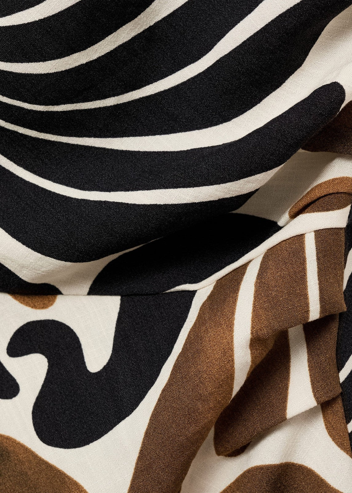 Mango Abstract leaf print dress - Brown 4 Shaws Department Stores