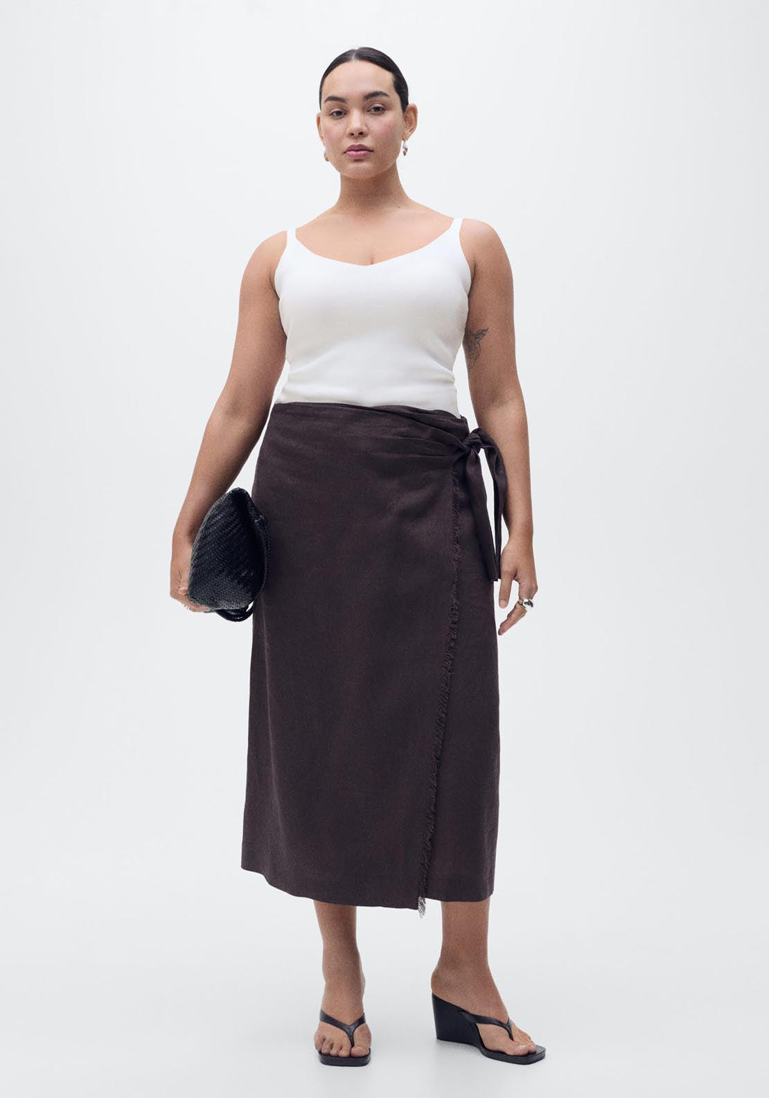Mango V Neck Knit Top - Light Beige 6 Shaws Department Stores