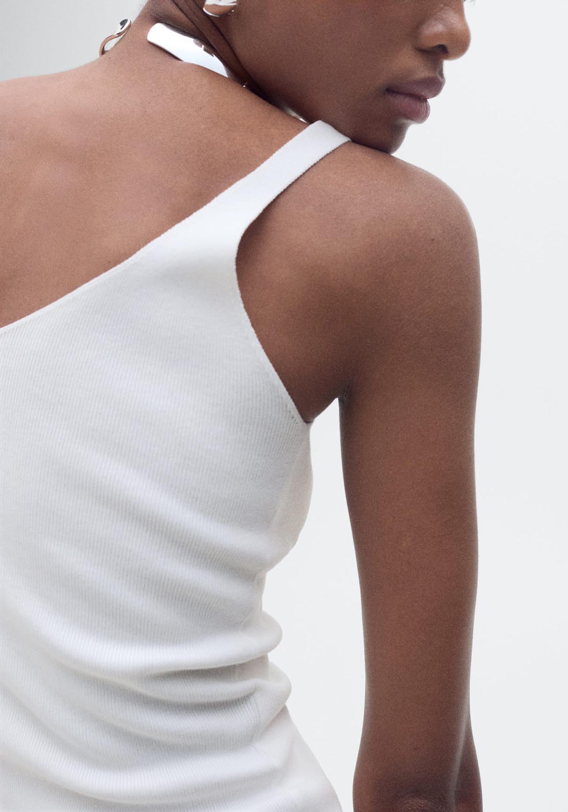 Mango V Neck Knit Top - Light Beige 3 Shaws Department Stores