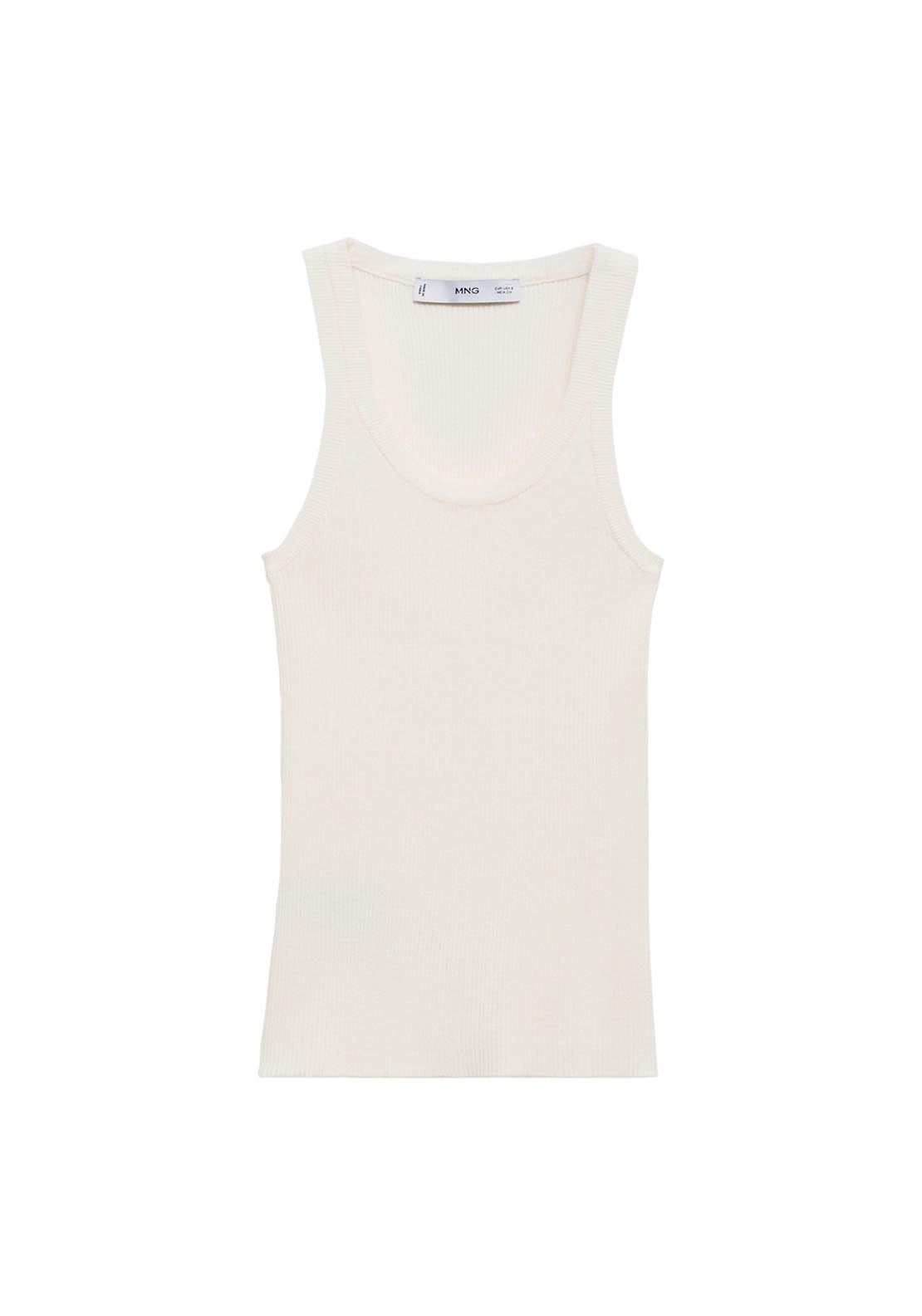 Mango Ribbed Knit Top - Light Beige 7 Shaws Department Stores