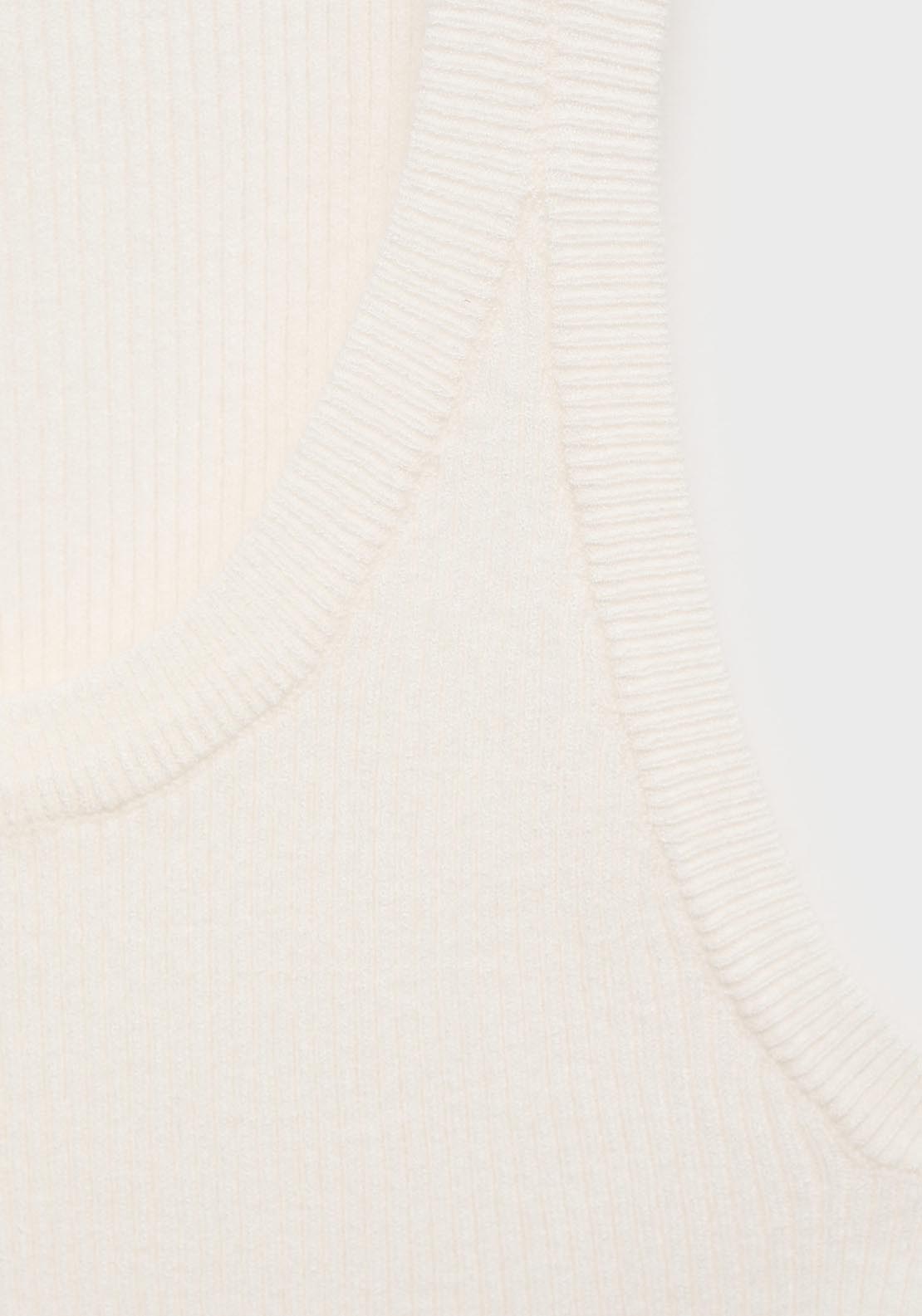 Mango Ribbed Knit Top - Light Beige 5 Shaws Department Stores