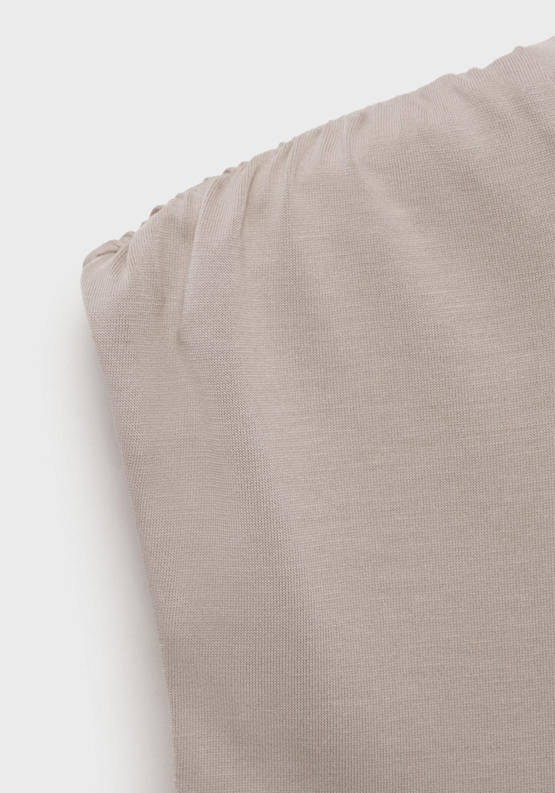Mango Flowy T-Shirt With Gathered Shoulders - Light/pastel Gray 6 Shaws Department Stores