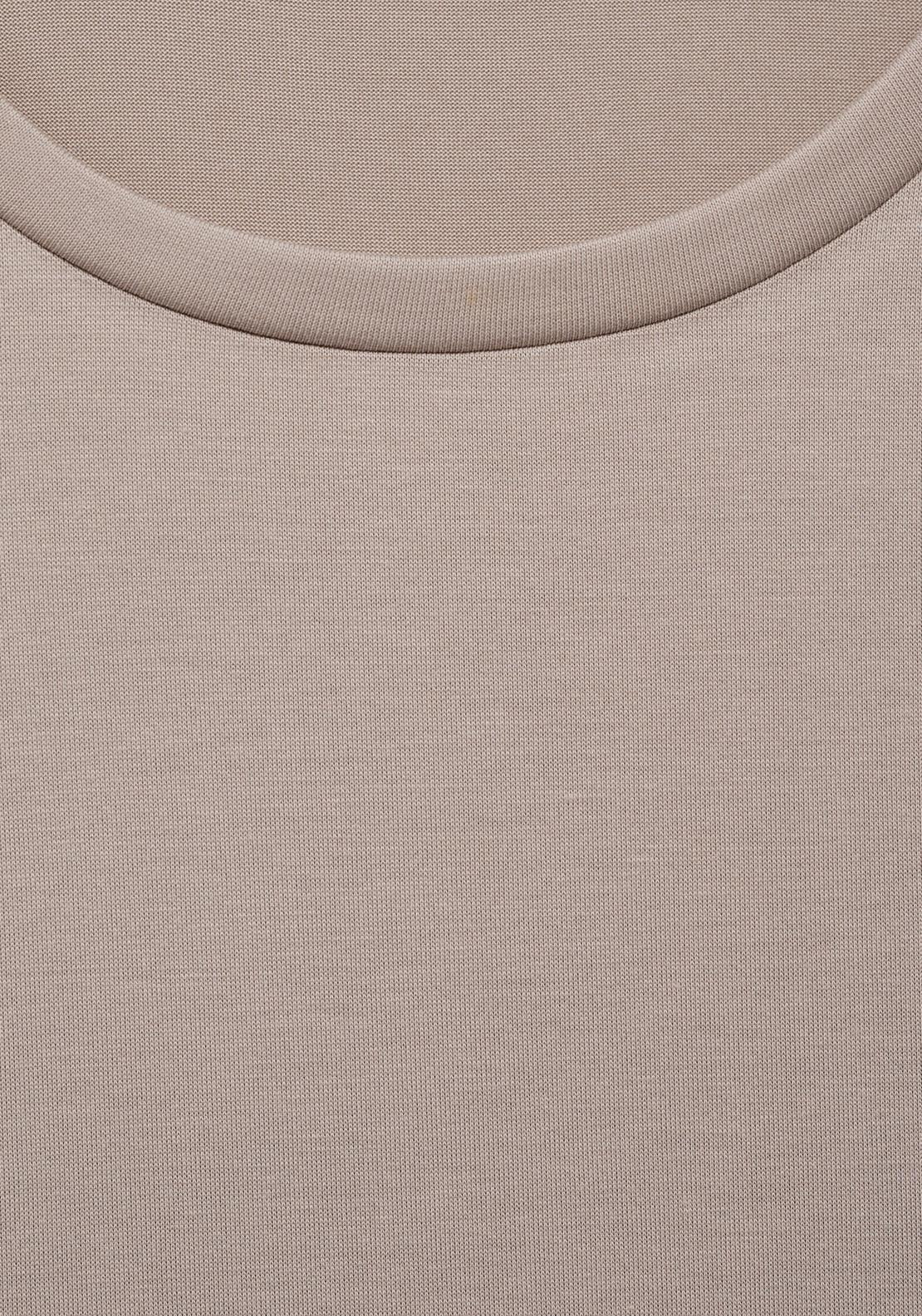 Mango Flowy T-Shirt With Gathered Shoulders - Light/pastel Gray 4 Shaws Department Stores