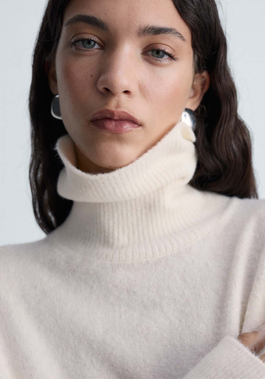 Mango Short turtleneck knitted dress - Light Beige 4 Shaws Department Stores