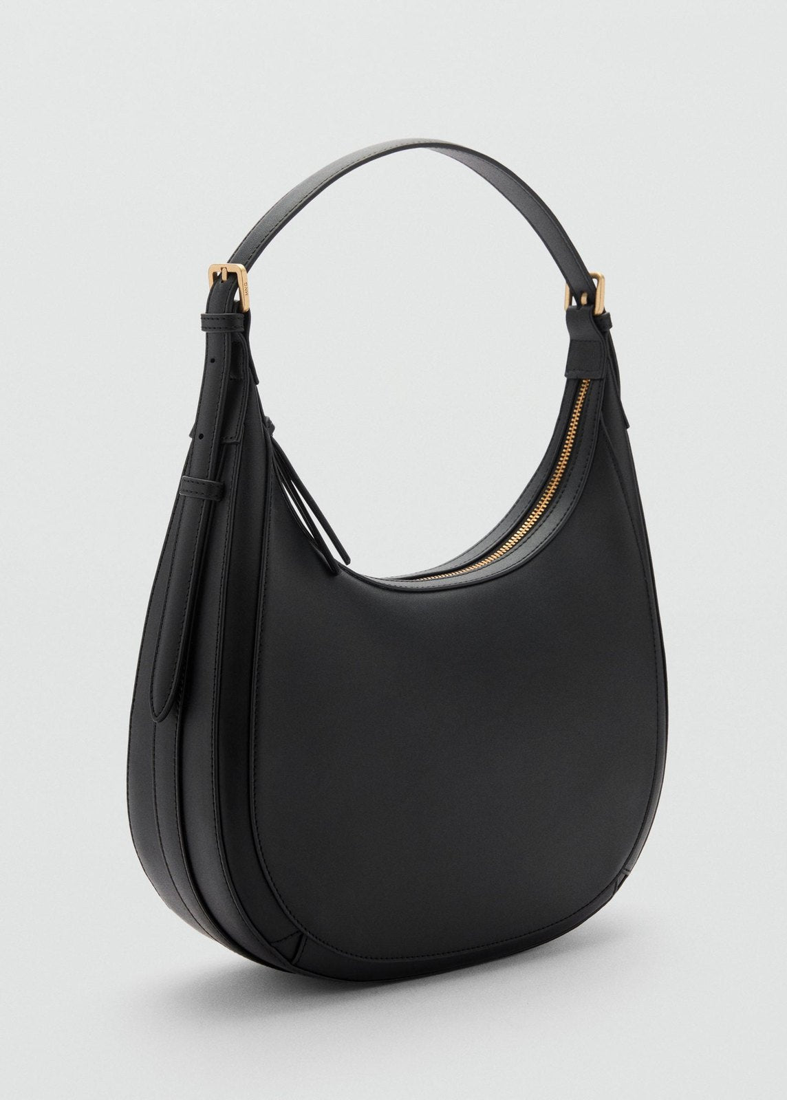 Mango Leather-effect shoulder bag - Black 1 Shaws Department Stores