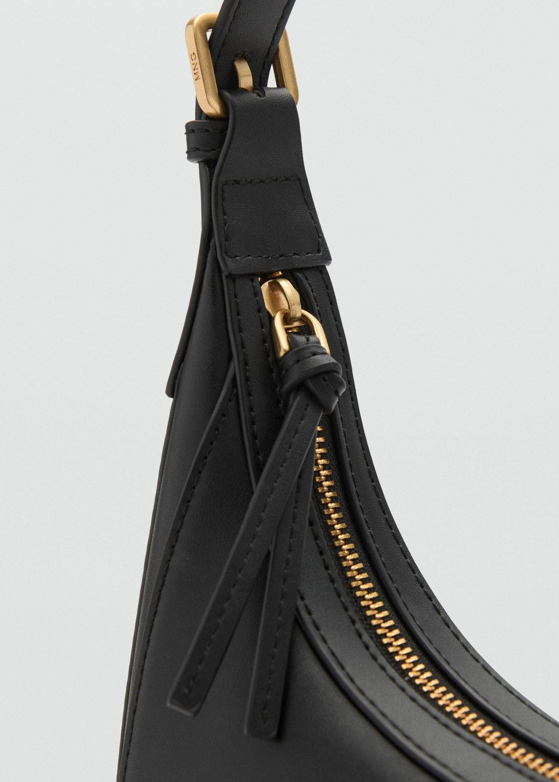 Mango Leather-effect shoulder bag - Black 3 Shaws Department Stores