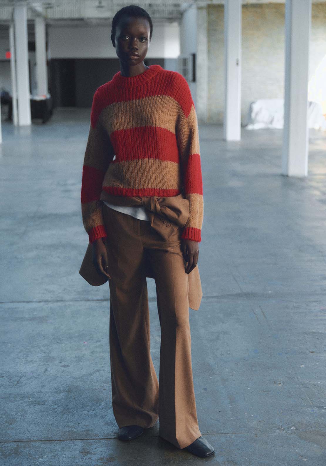 Mango Thick knit striped jersey - Red 1 Shaws Department Stores