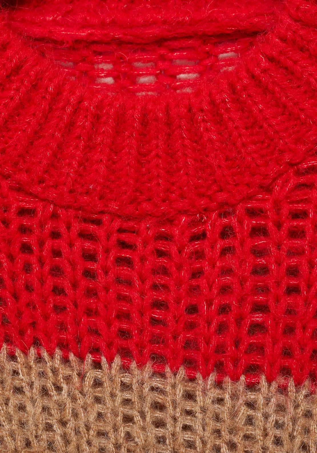 Mango Thick knit striped jersey - Red 6 Shaws Department Stores