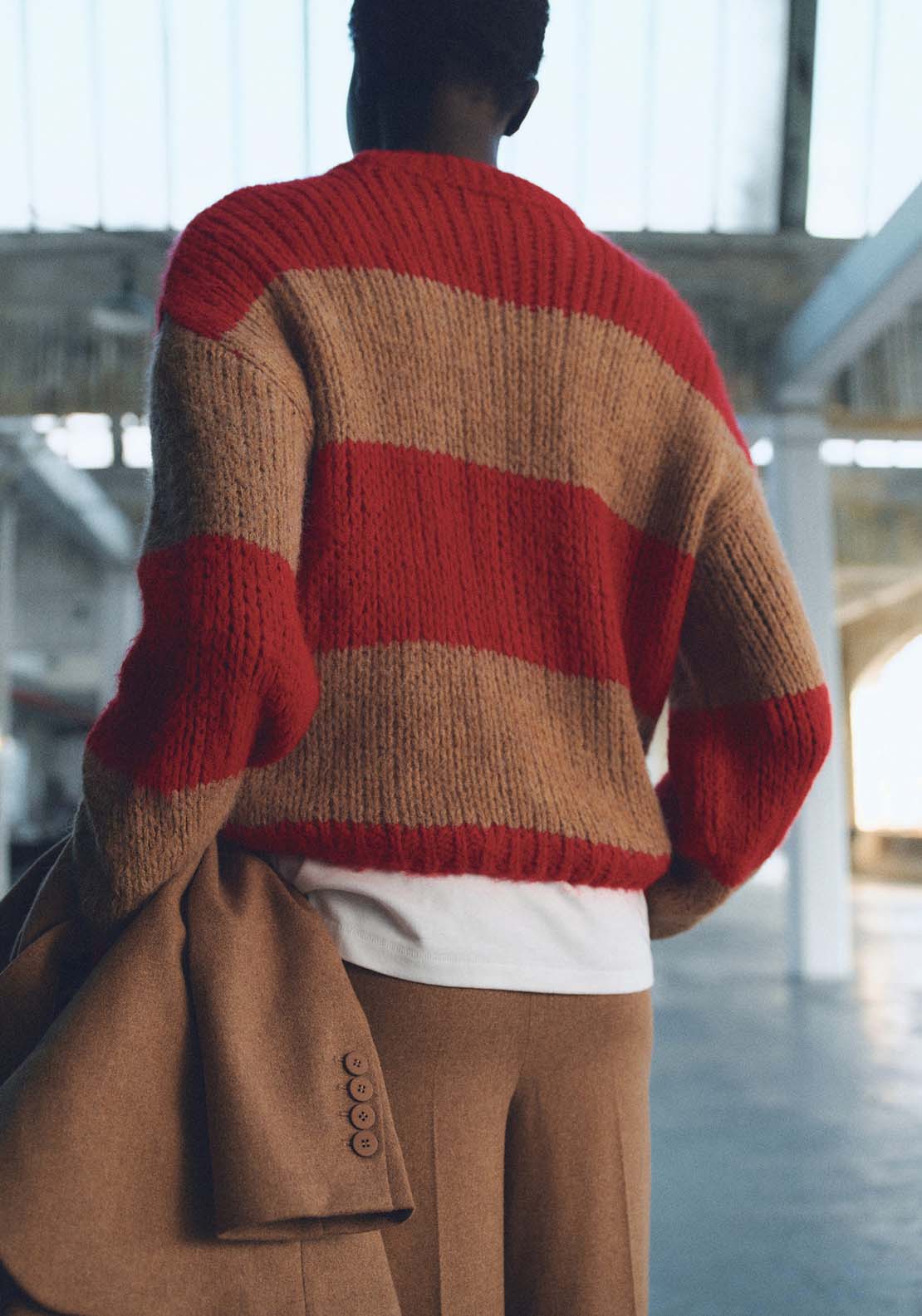 Mango Thick knit striped jersey - Red 3 Shaws Department Stores