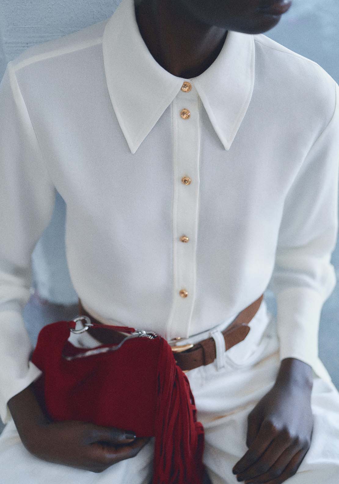 Mango Buttoned flowy shirt - Natural 2 Shaws Department Stores