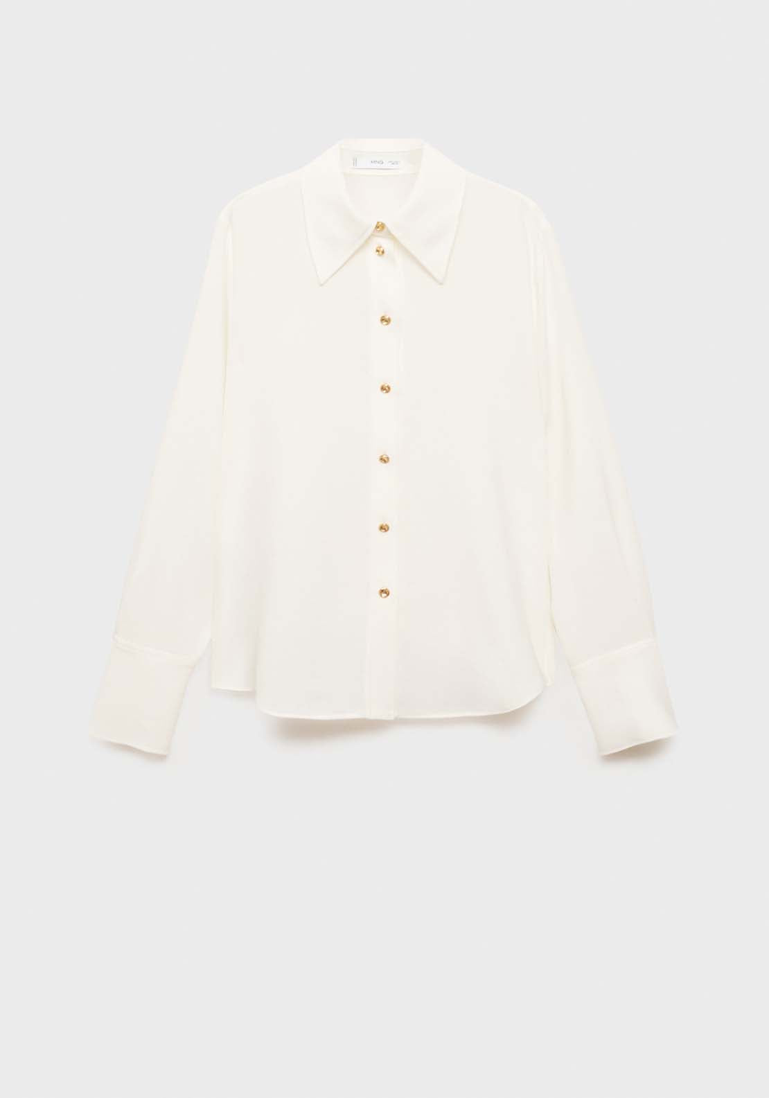 Mango Buttoned flowy shirt - Natural 7 Shaws Department Stores