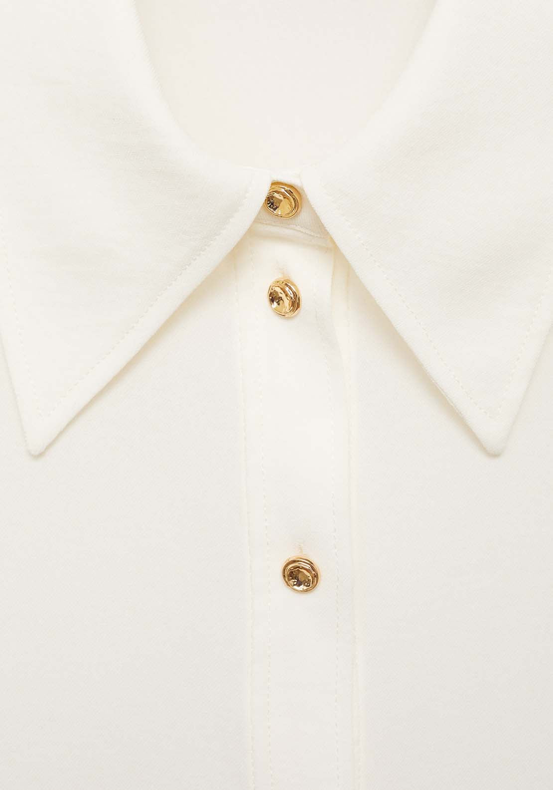 Mango Buttoned flowy shirt - Natural 5 Shaws Department Stores