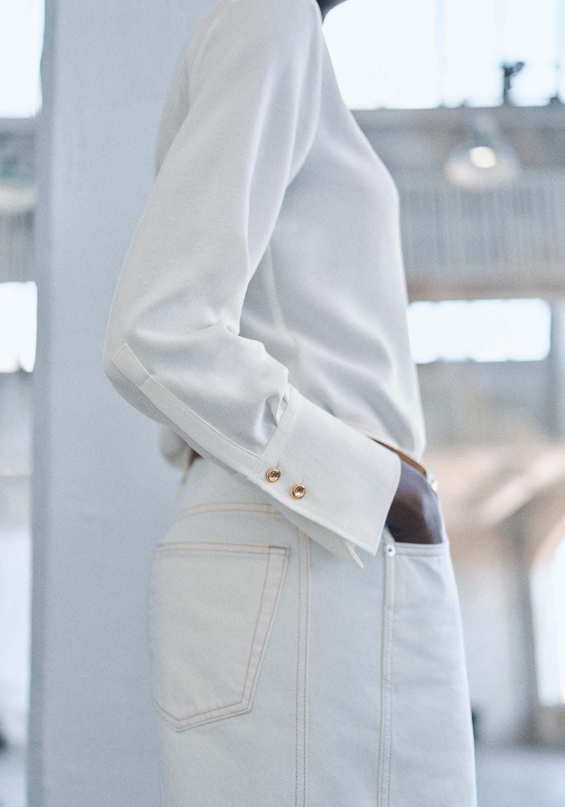 Mango Buttoned flowy shirt - Natural 3 Shaws Department Stores