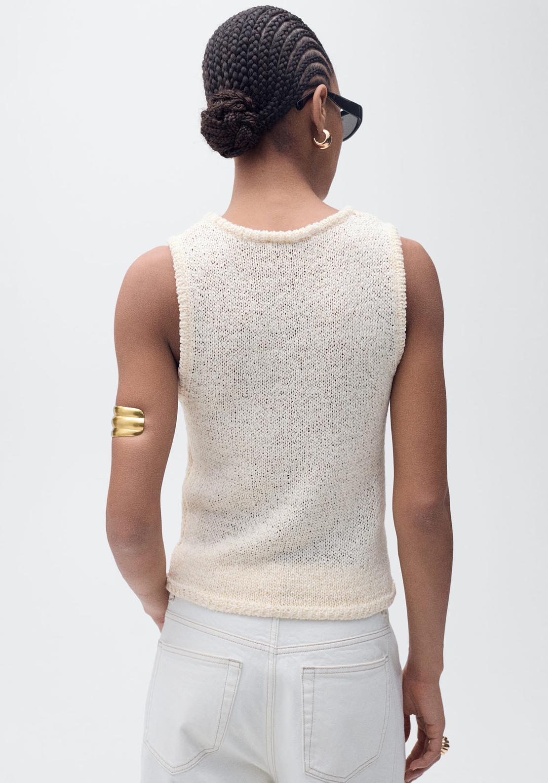 Mango Crochet top with straps - Light Beige 3 Shaws Department Stores