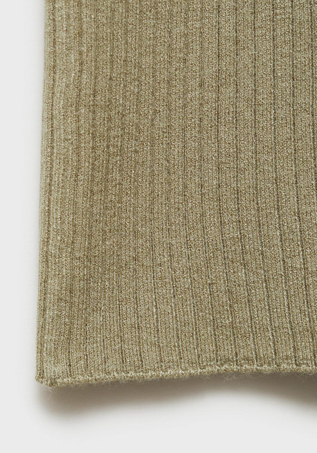 Mango Ribbed Knitted Midi Dress - Beige/khaki 6 Shaws Department Stores