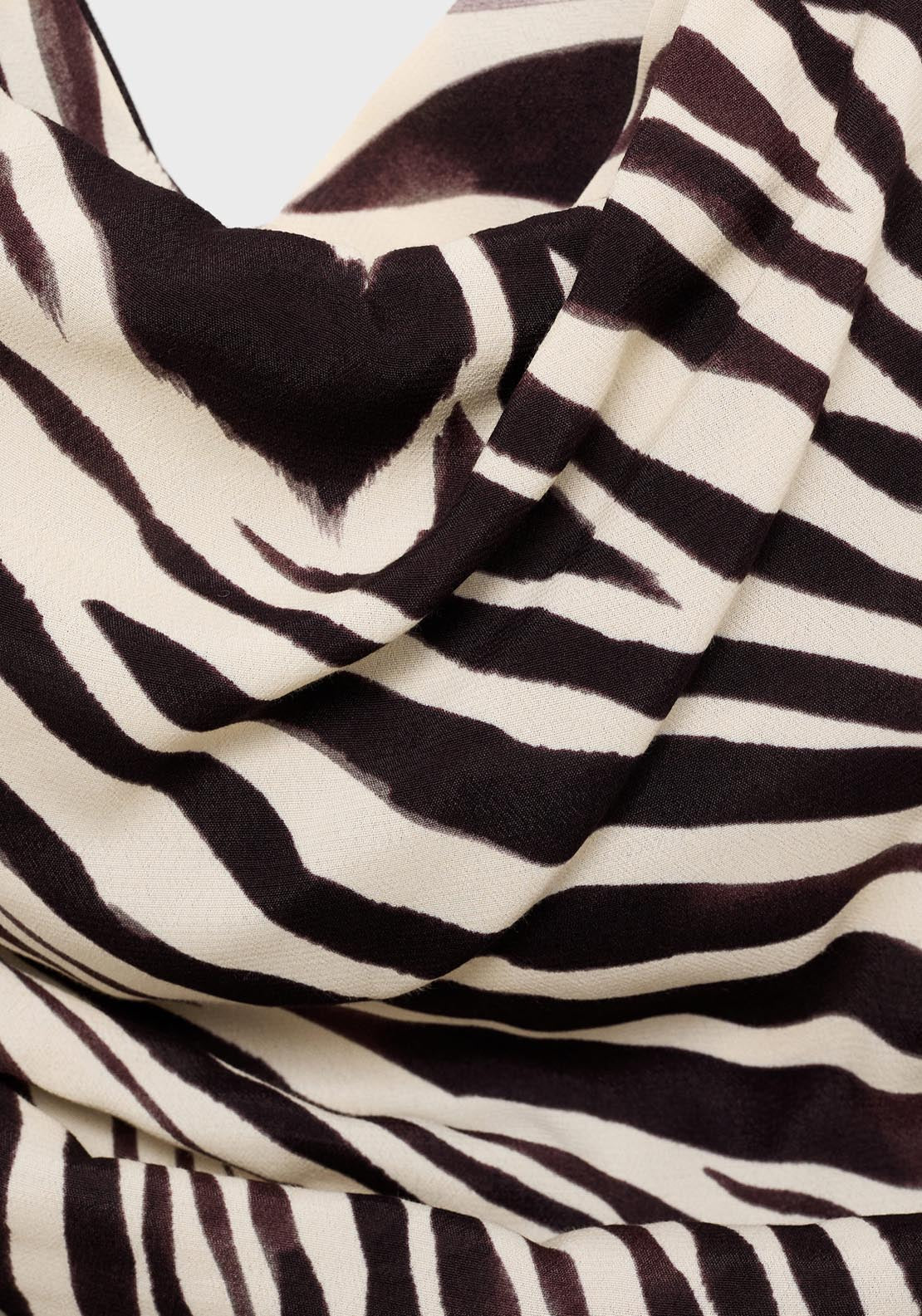 Mango Zebra Print Draped Blouse - Light Beige 6 Shaws Department Stores