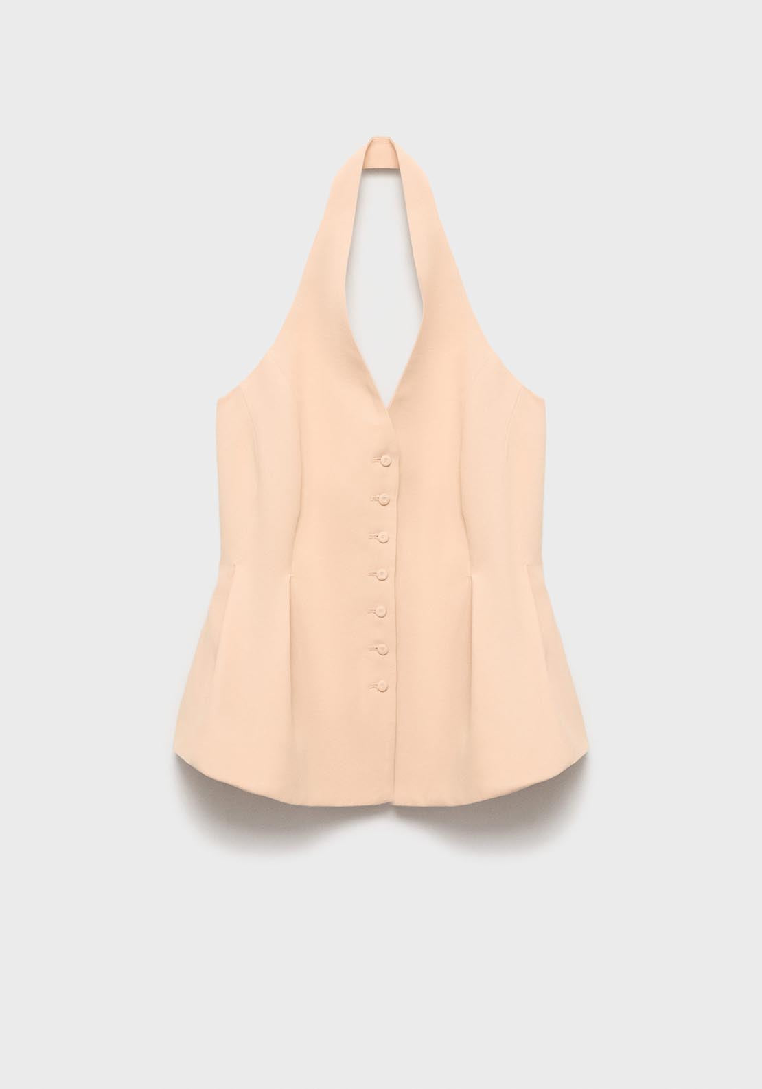 Mango Halter neck vest with darts - Light/pastel Pink 8 Shaws Department Stores