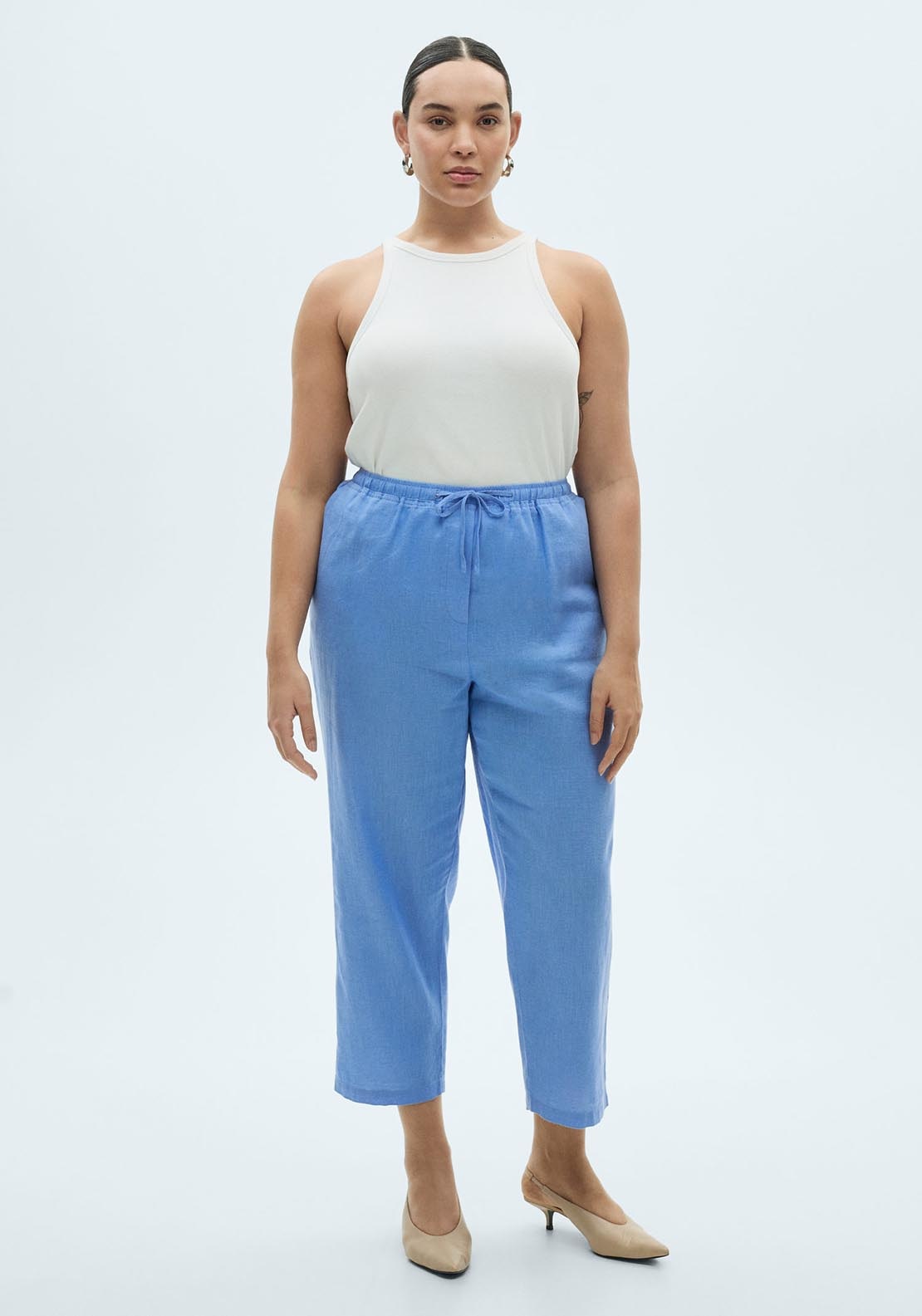 Mango Trousers - Medium Blue 1 Shaws Department Stores