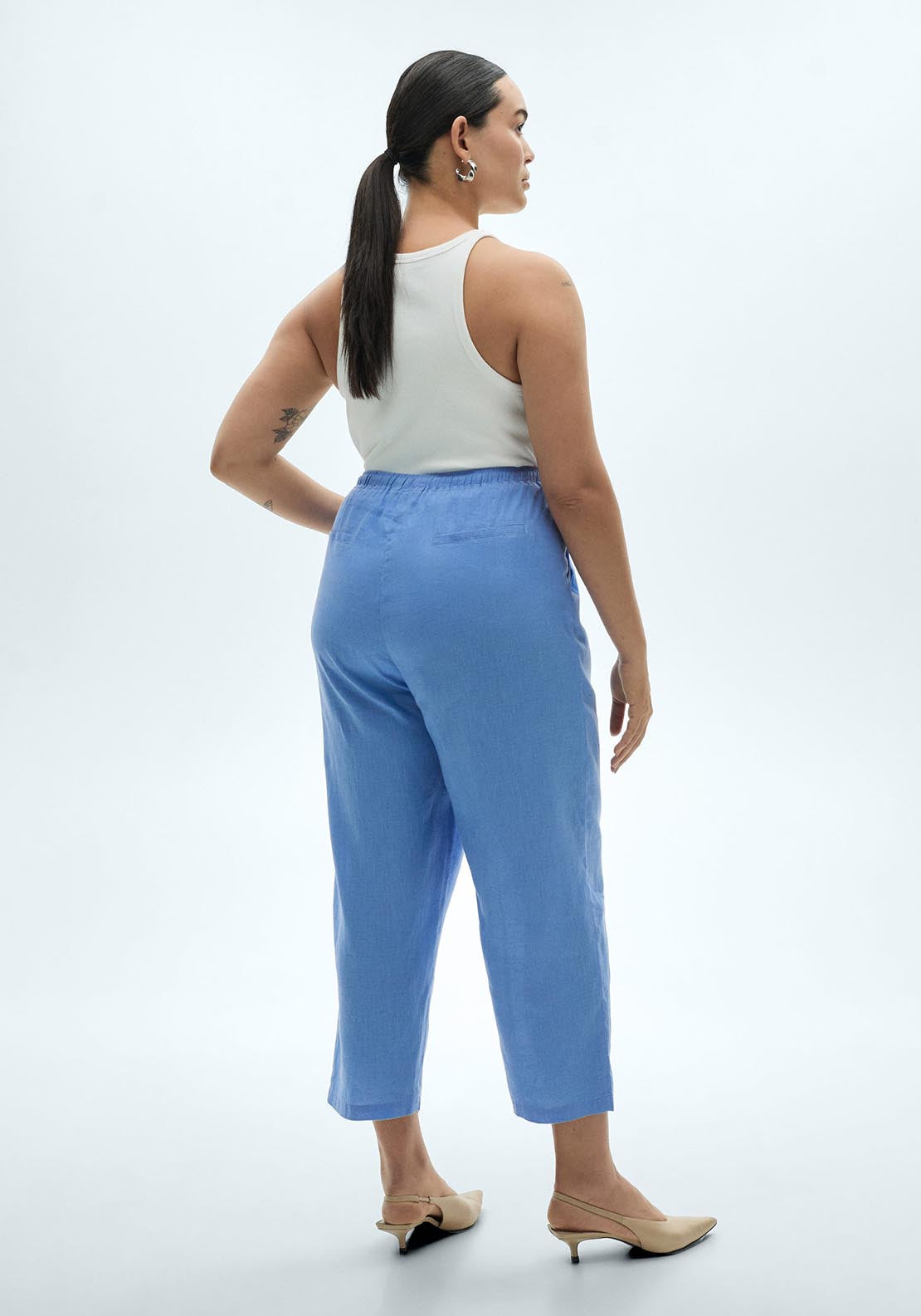 Mango Trousers - Medium Blue 2 Shaws Department Stores