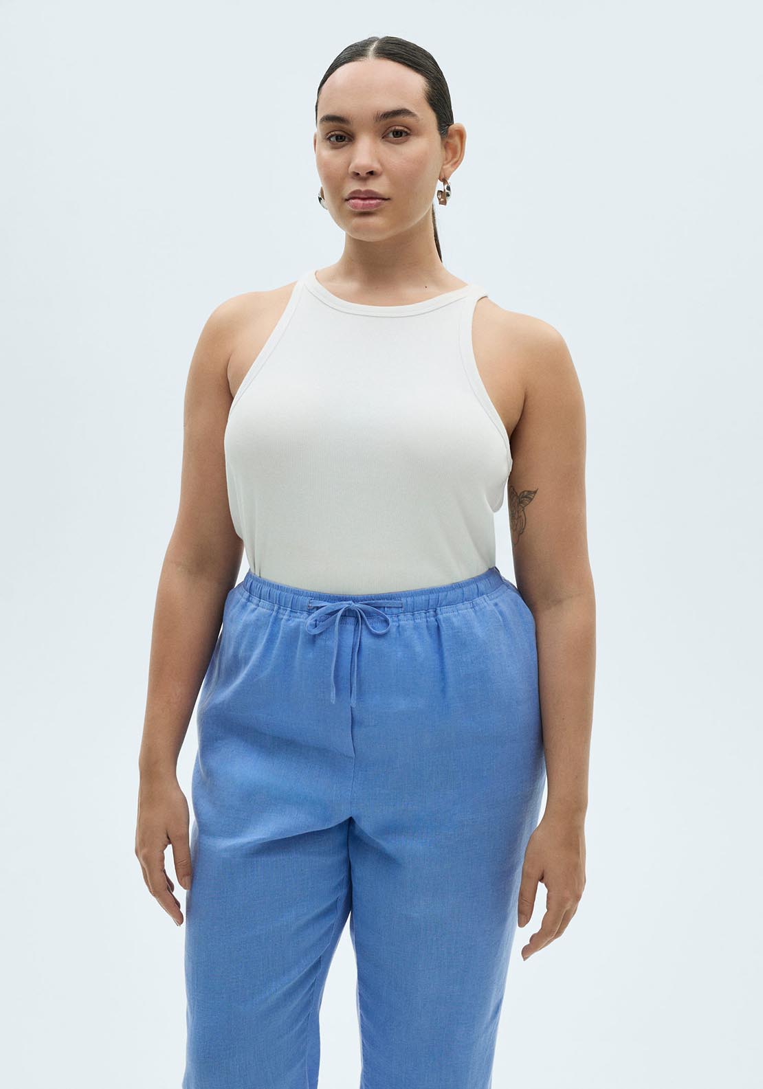Mango Trousers - Medium Blue 3 Shaws Department Stores