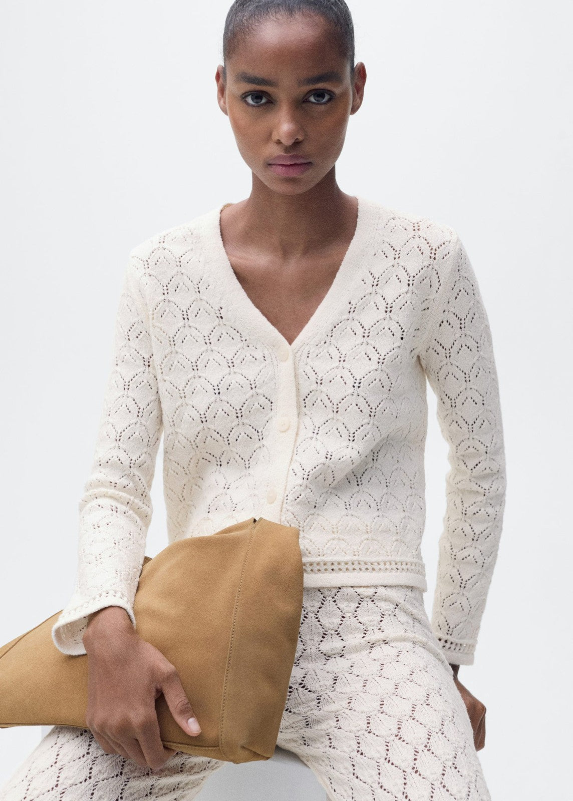 Mango Cardigan Sito - Light Beige 5 Shaws Department Stores