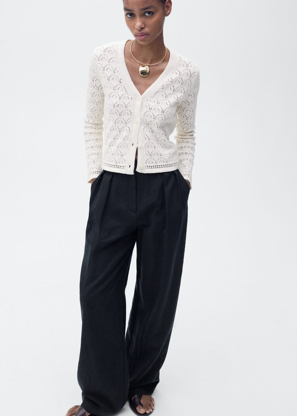 Mango Cardigan Sito - Light Beige 3 Shaws Department Stores