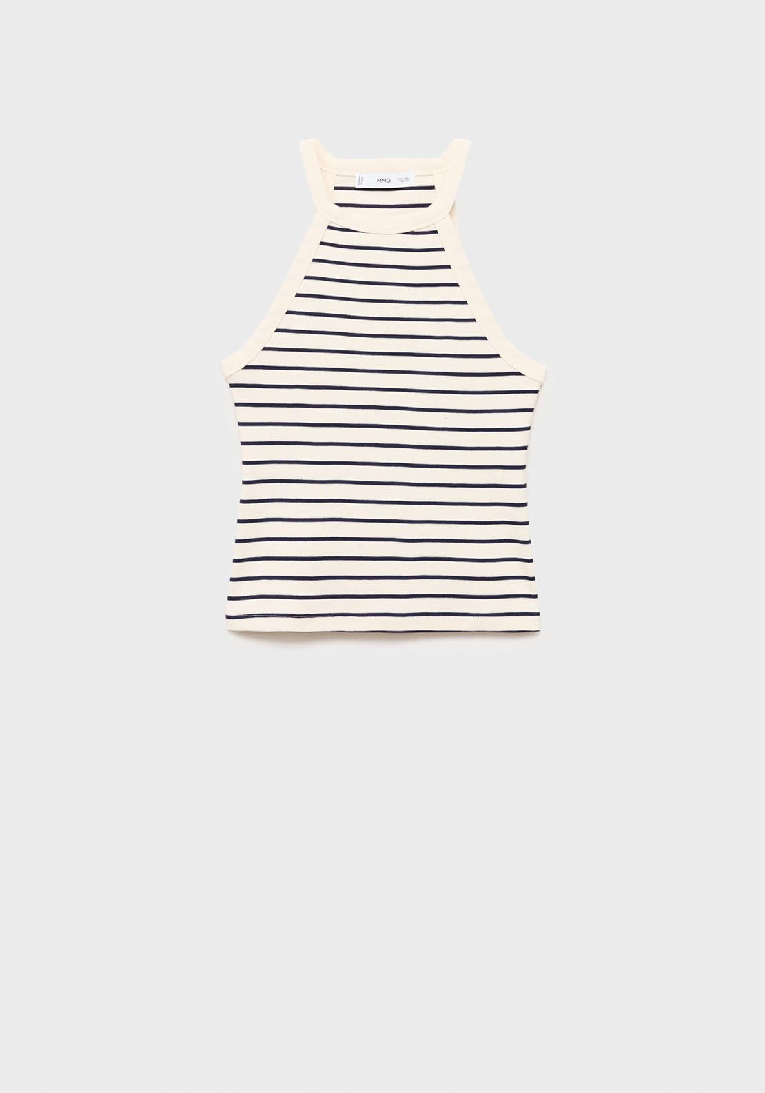Mango Striped Halter Neck Top - Navy 7 Shaws Department Stores
