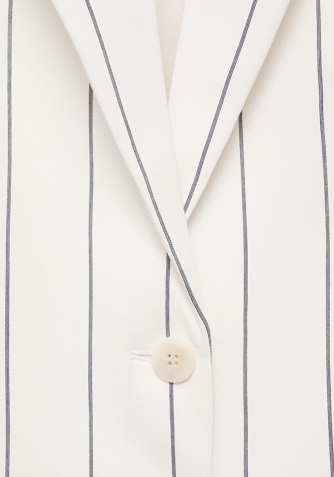 Mango Pinstripe Suit Jacket - White 9 Shaws Department Stores