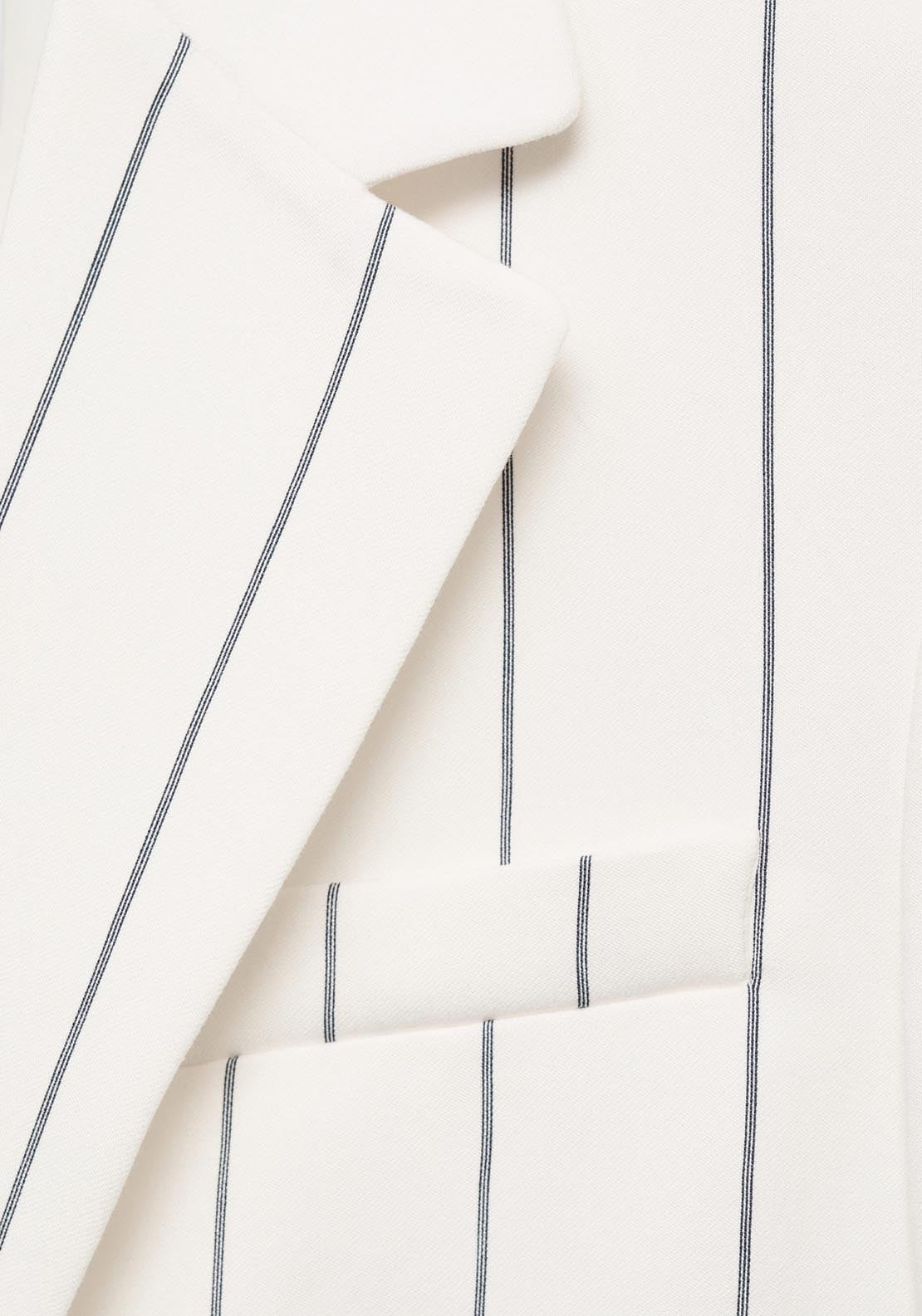 Mango Pinstripe Suit Jacket - White 6 Shaws Department Stores