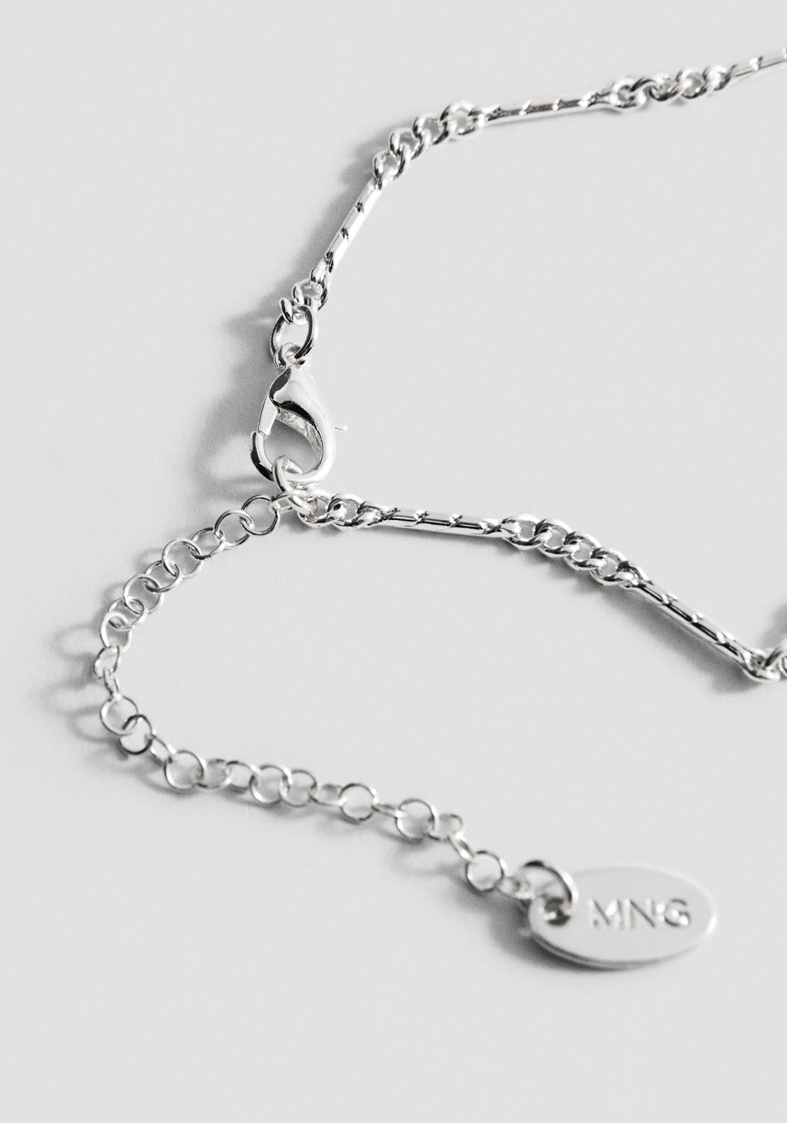 Mango Double pearl chain necklace - Grey 3 Shaws Department Stores