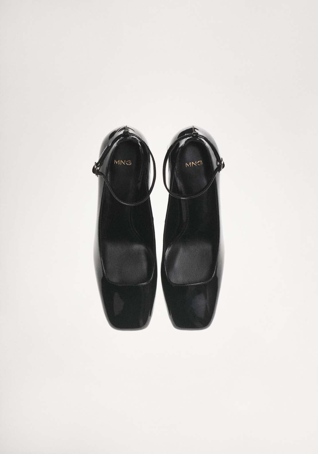 Mango Patent leather-effect heeled shoes - Black 8 Shaws Department Stores