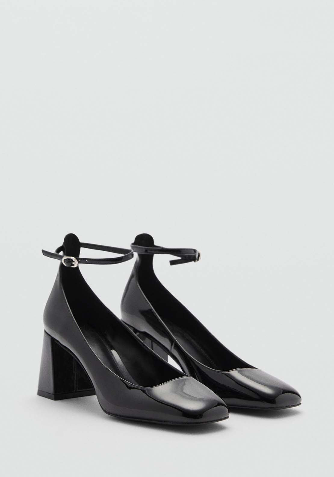 Mango Patent leather-effect heeled shoes - Black 2 Shaws Department Stores