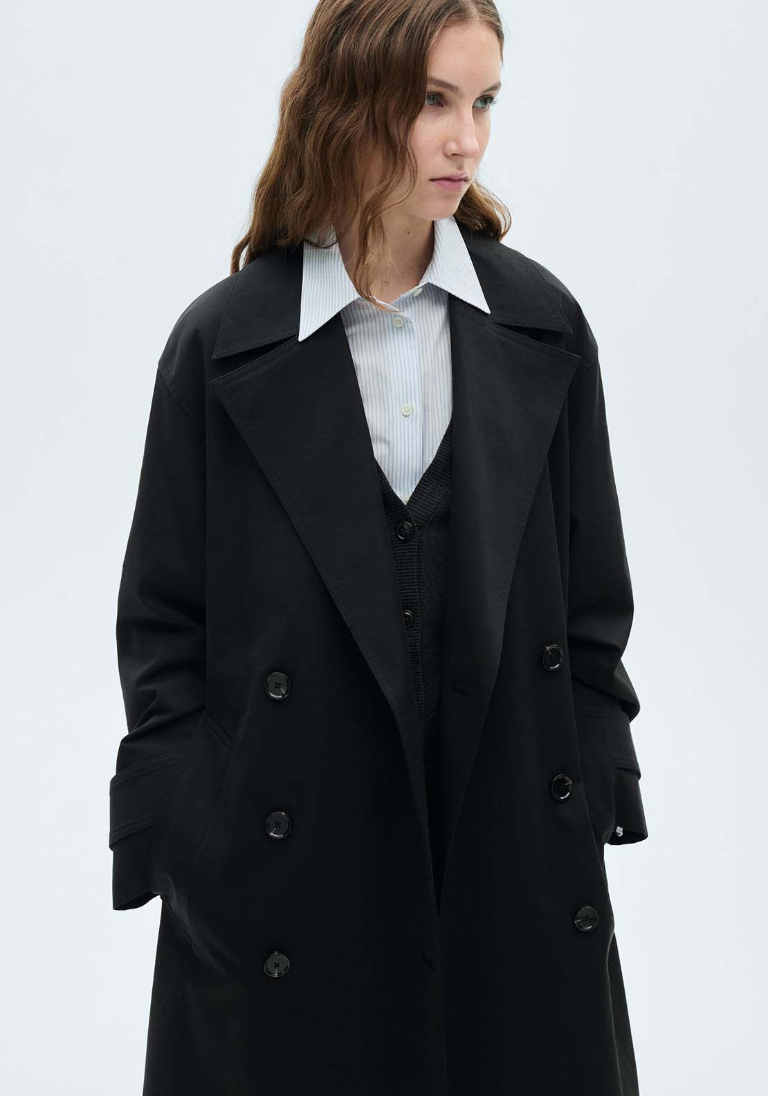 Mango Trenchcoat Angela - Black 3 Shaws Department Stores