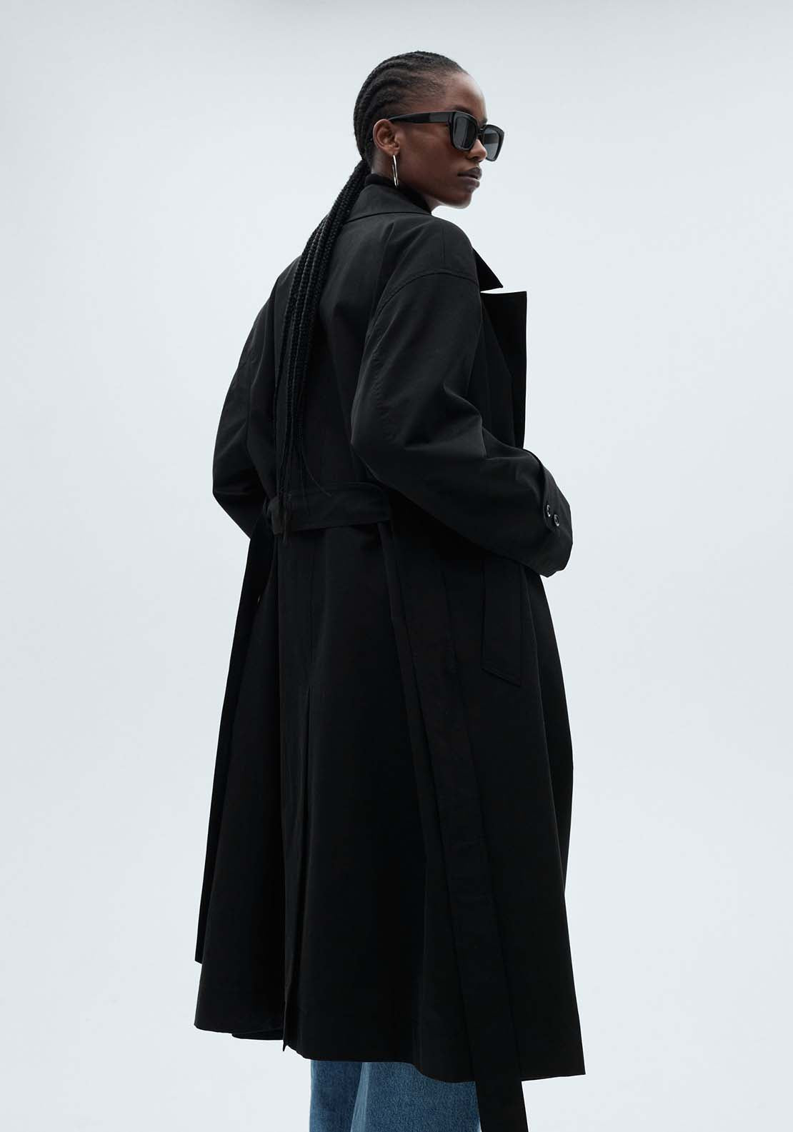 Mango Trenchcoat Angela - Black 7 Shaws Department Stores