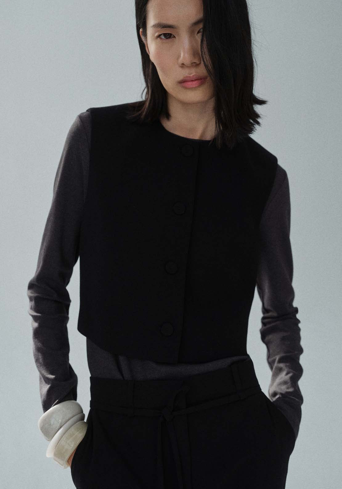 Mango Vest Cagliari - Black 1 Shaws Department Stores