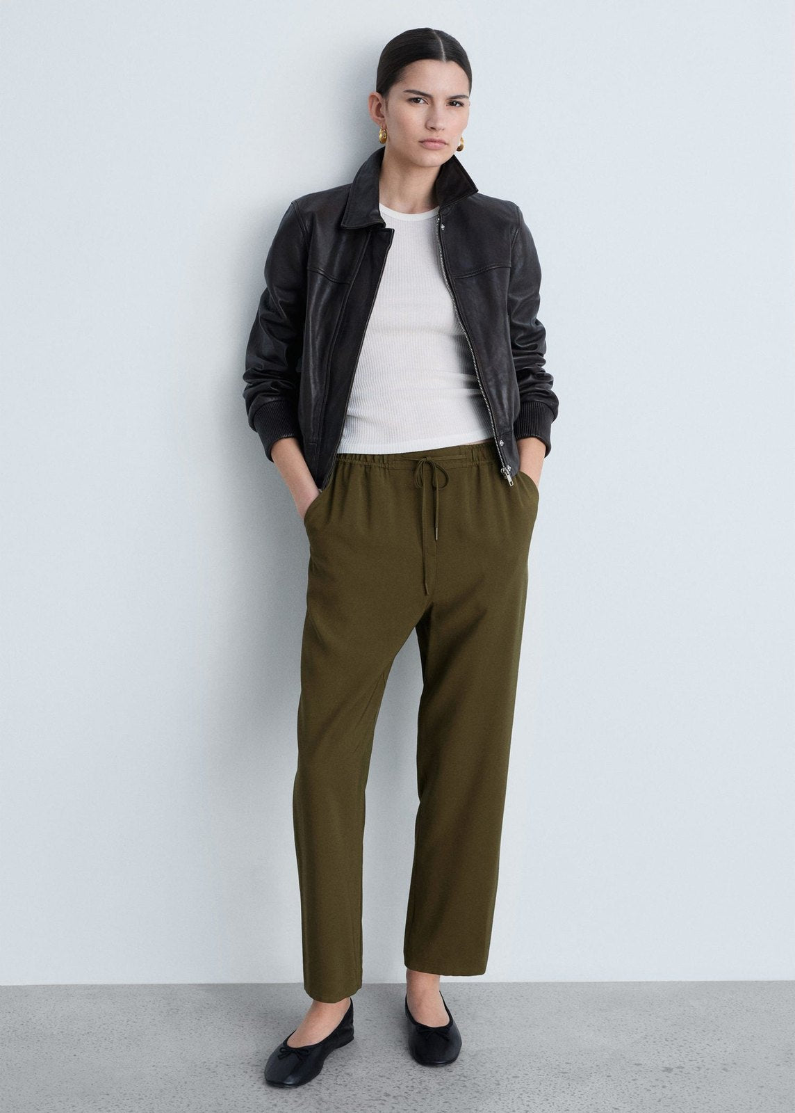 Mango Trousers - Beige/khaki 2 Shaws Department Stores