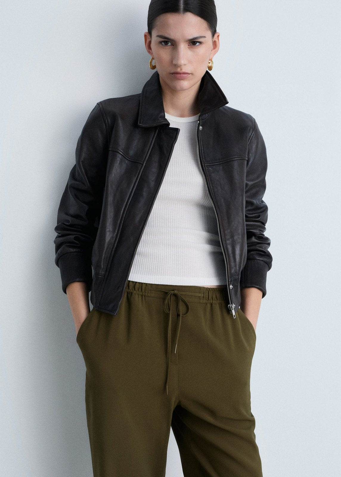 Mango Trousers - Beige/khaki 3 Shaws Department Stores