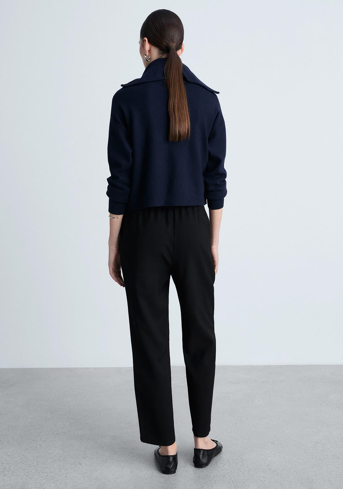 Mango Elastic waist flowy trousers - Black 2 Shaws Department Stores