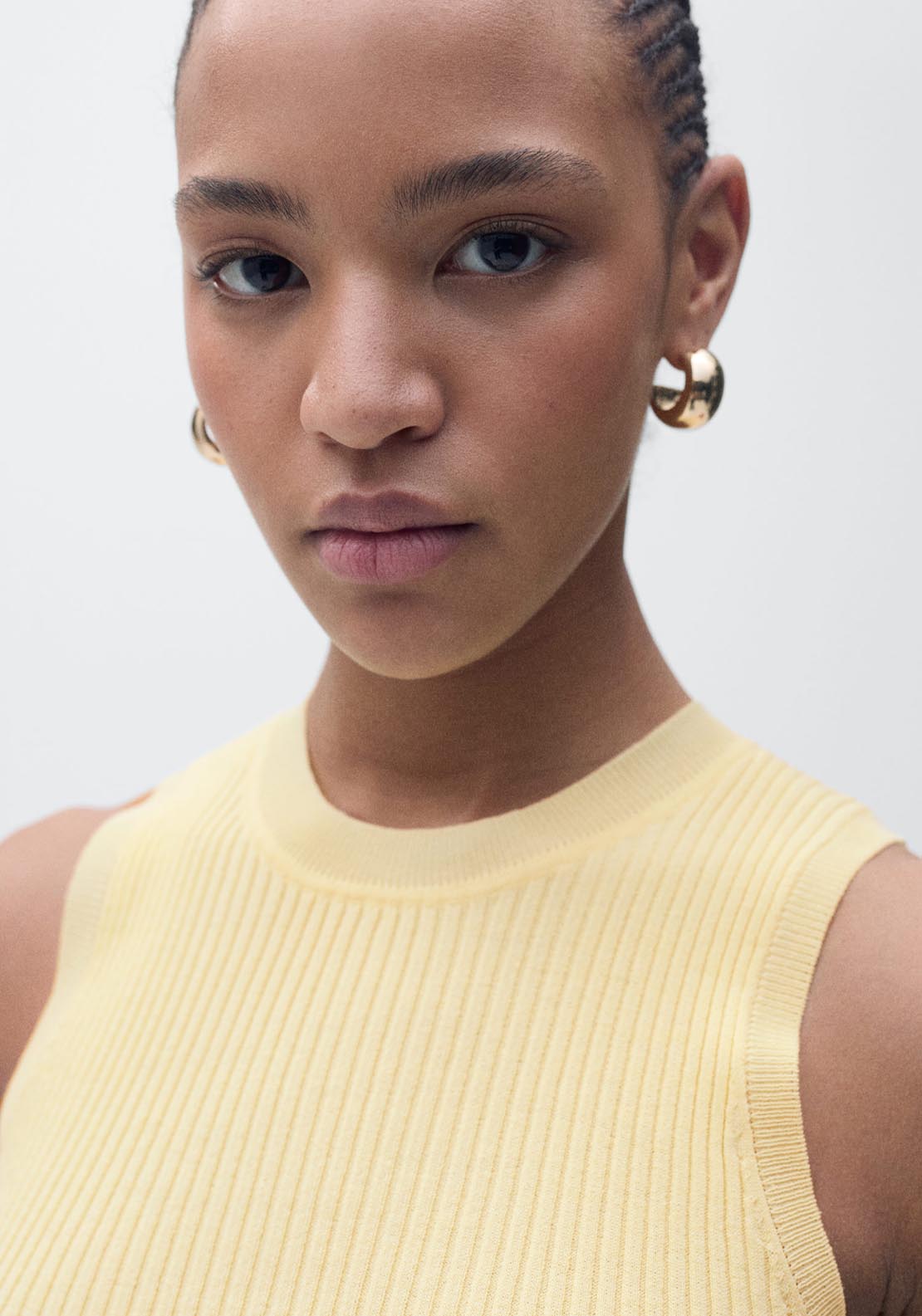 Mango Ribbed Knit Top - Light/pastel Yellow 3 Shaws Department Stores